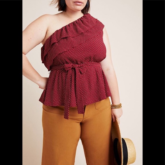 Anthropologie Tops - Anthropologie Maeve Rita Ruffled One Shoulder Top